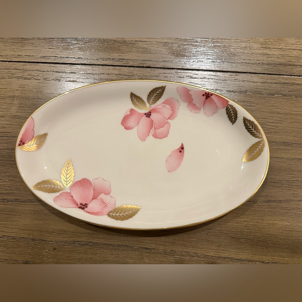 Lenox Royal Blossom Oval Platter with Pink and Gold Accents